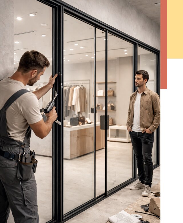 Стеклянные перегородки для магазинов в Ахтубинске от 8491 руб. под ключ | ОТДЕЛОЧНИК-Хтб