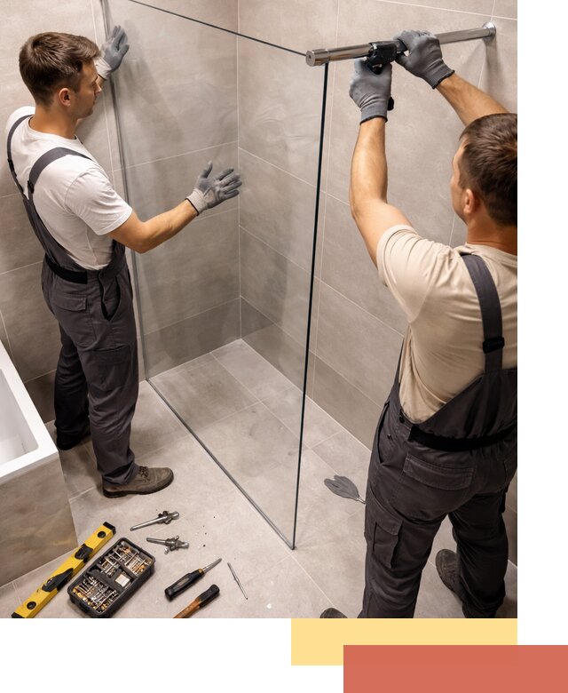 Стеклянные перегородки для душа в Ахтубинске — изготовление и монтаж