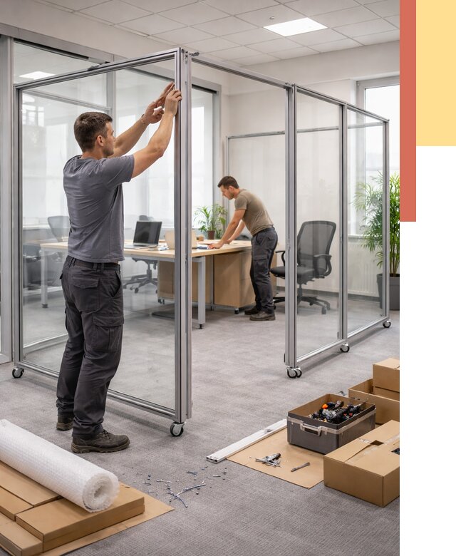 Мобильные офисные перегородки в Ахтубинске от 12944 руб. — установка под ключ | ОТДЕЛОЧНИК-Хтб