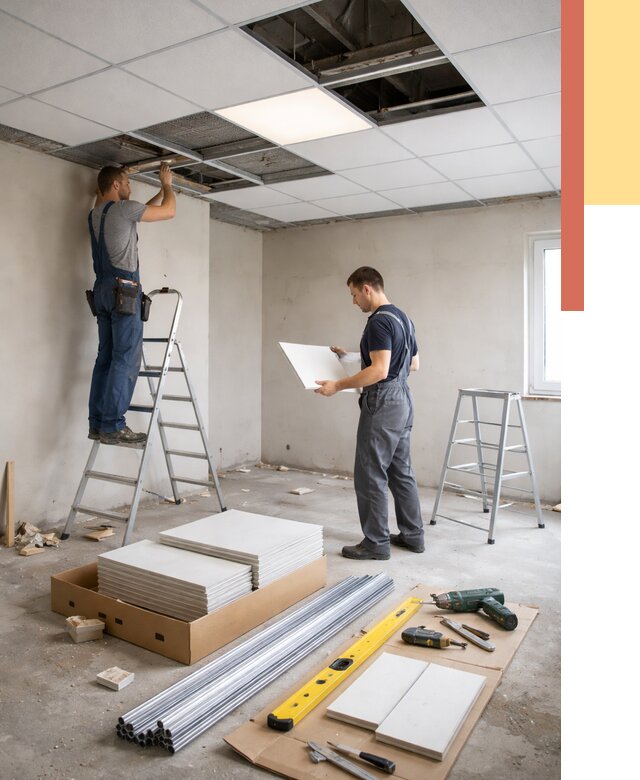 Монтаж потолка армстронг в Ахтубинске от 4660 руб/м2 — быстрая установка под ключ | ОТДЕЛОЧНИК-Хтб