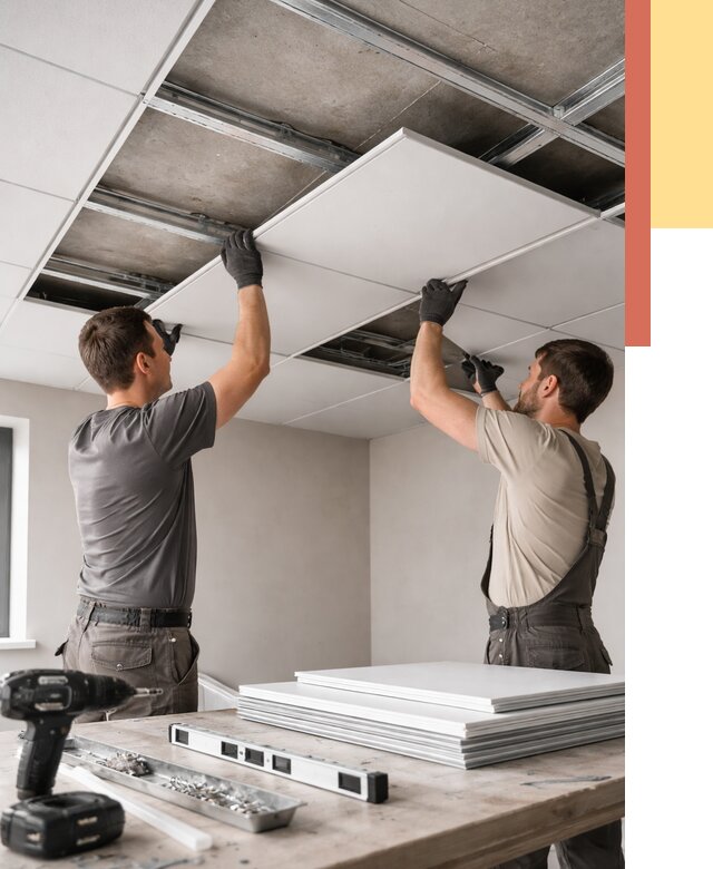 Монтаж кассетного потолка в Ахтубинске от 4660 руб/м2 — установка и сборка | ОТДЕЛОЧНИК-Хтб