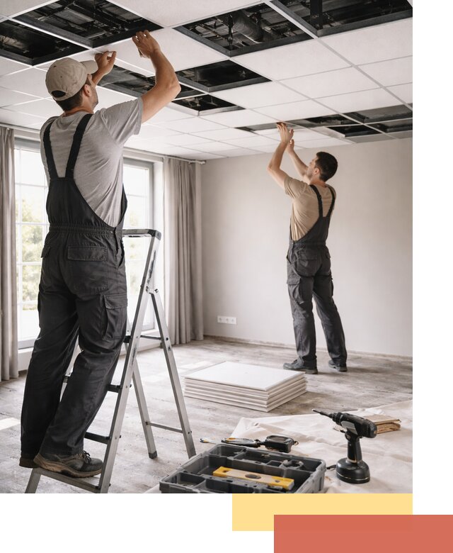 Замена плит подвесного потолка в Ахтубинске быстро и качественно