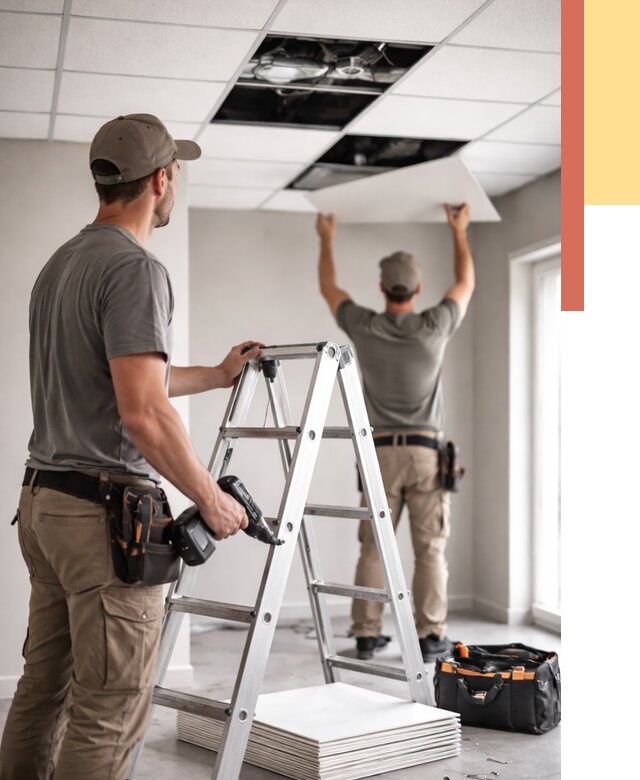 Обслуживание подвесного потолка в Ахтубинске от 3624 руб. — быстро и недорого | ОТДЕЛОЧНИК-Хтб