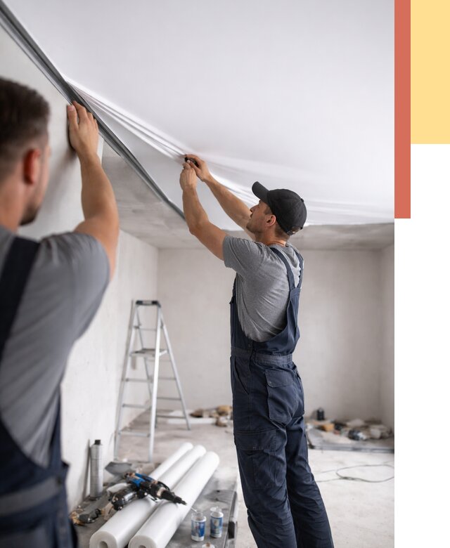 Монтаж матового натяжного потолка в Ахтубинске от 4660 руб./м² — быстро и недорого | ОТДЕЛОЧНИК-Хтб