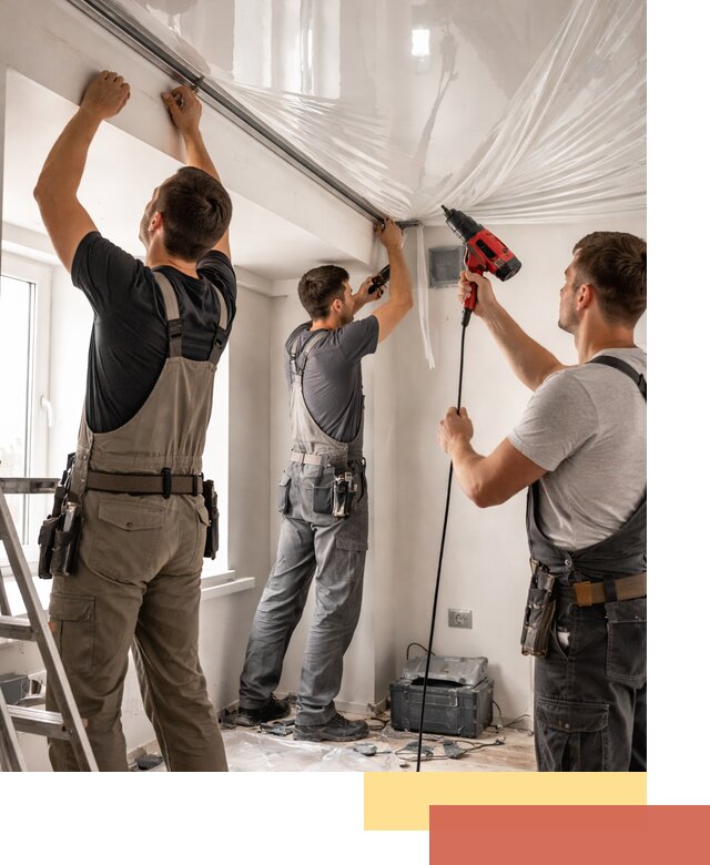 Монтаж глянцевого натяжного потолка в Ахтубинске быстро и качественно