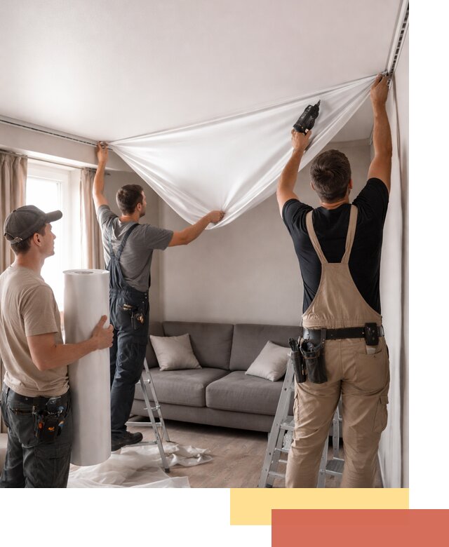 Монтаж сатинового натяжного потолка в Ахтубинске качественно и быстро