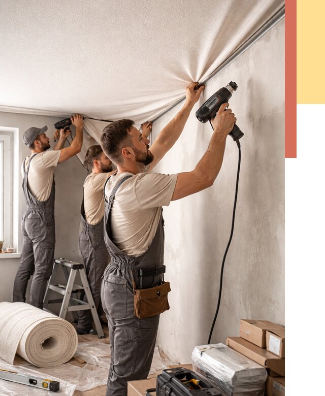 Монтаж фактурного натяжного потолка в Ахтубинске от 777 руб. — ОТДЕЛОЧНИК-Хтб