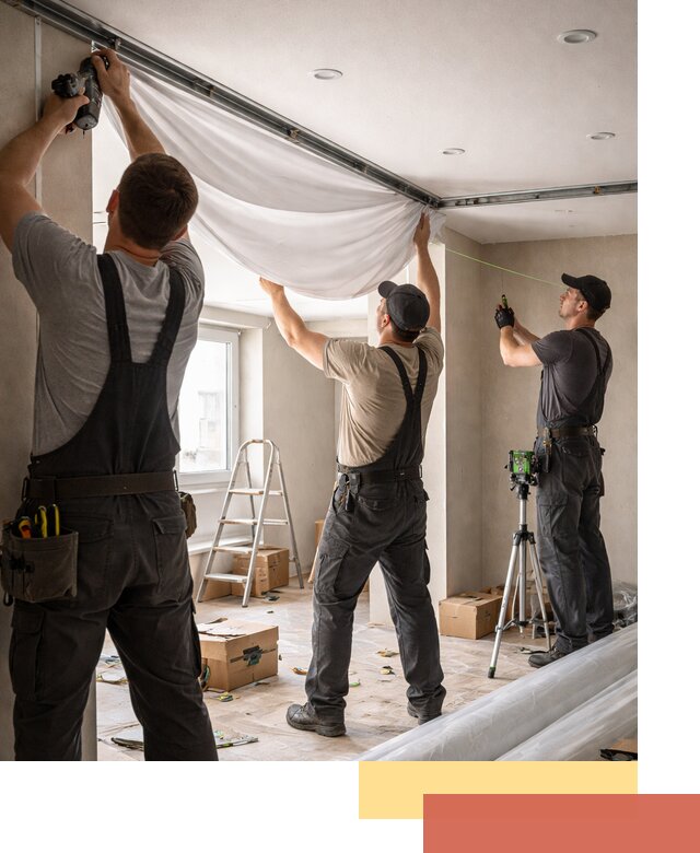 Монтаж парящего натяжного потолка под ключ в Ахтубинске