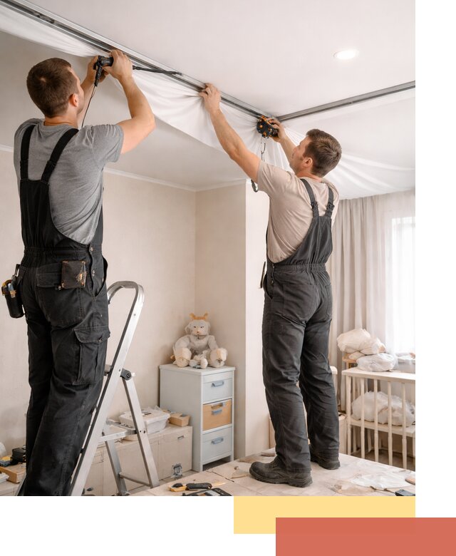 Монтаж натяжного потолка в детской комнате в Ахтубинске