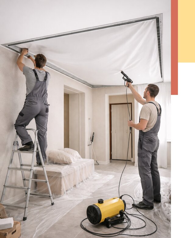 Монтаж натяжного потолка в прихожей в Ахтубинске от 2744 руб. под ключ | ОТДЕЛОЧНИК-Хтб