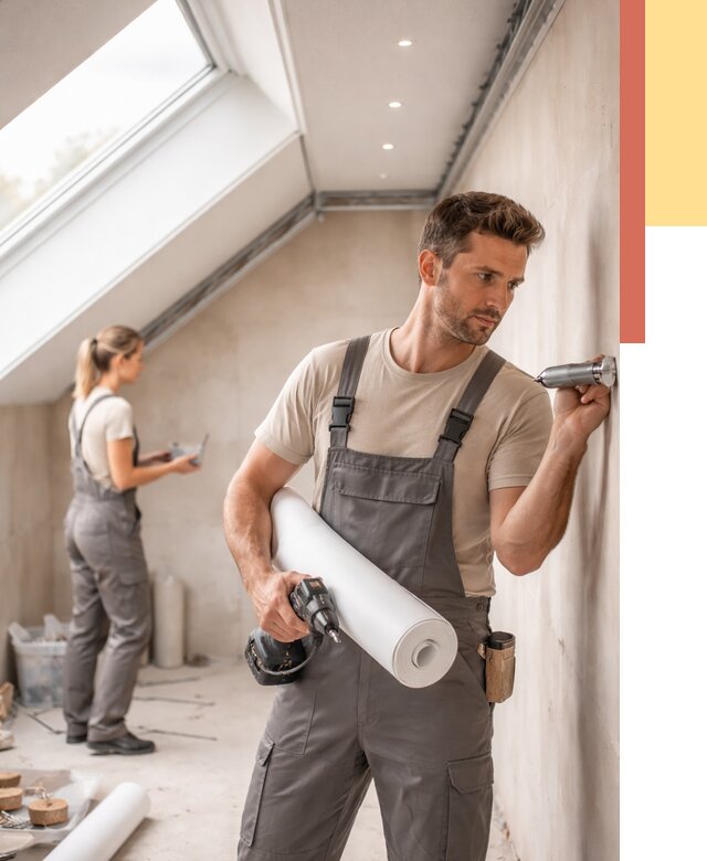 Монтаж натяжного потолка на мансарде в Ахтубинске от 3624 руб. | ОТДЕЛОЧНИК-Хтб