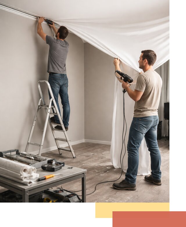 Монтаж натяжного потолка в студии в Ахтубинске