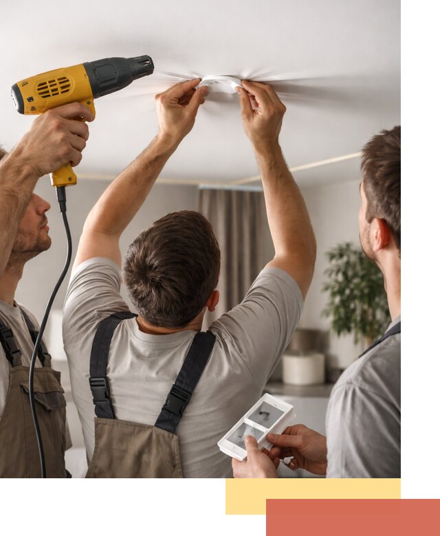 Ремонт прокола полотна натяжного потолка в Ахтубинске