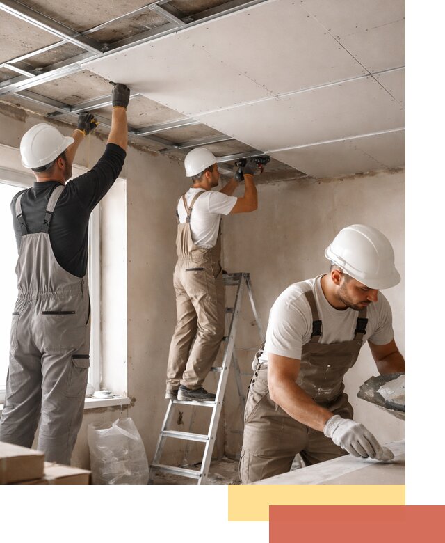 Одноуровневый потолок из гипсокартона в Ахтубинске — монтаж и отделка