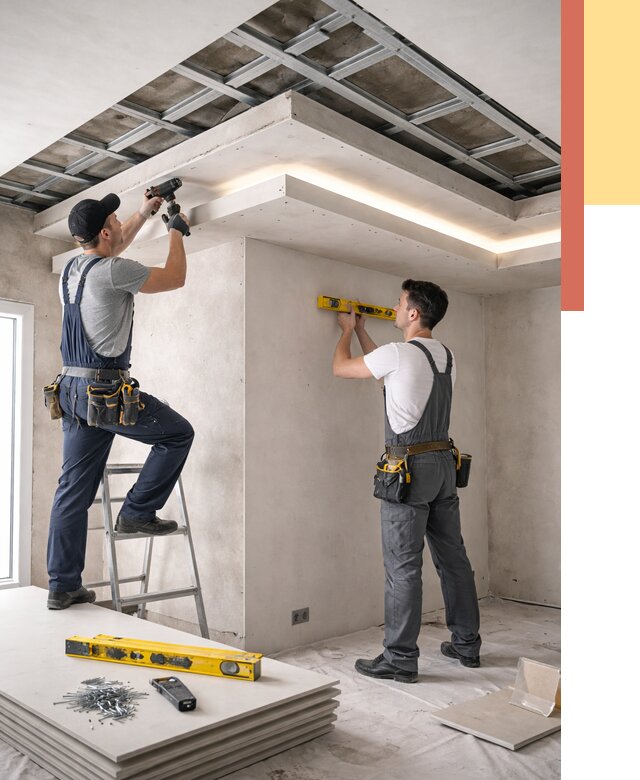 Двухуровневый потолок из гипсокартона в Ахтубинске от 1501 руб. под ключ | ОТДЕЛОЧНИК-Хтб