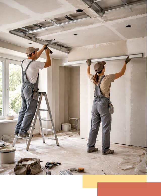 Монтаж многоуровневого потолка из гипсокартона в Ахтубинске