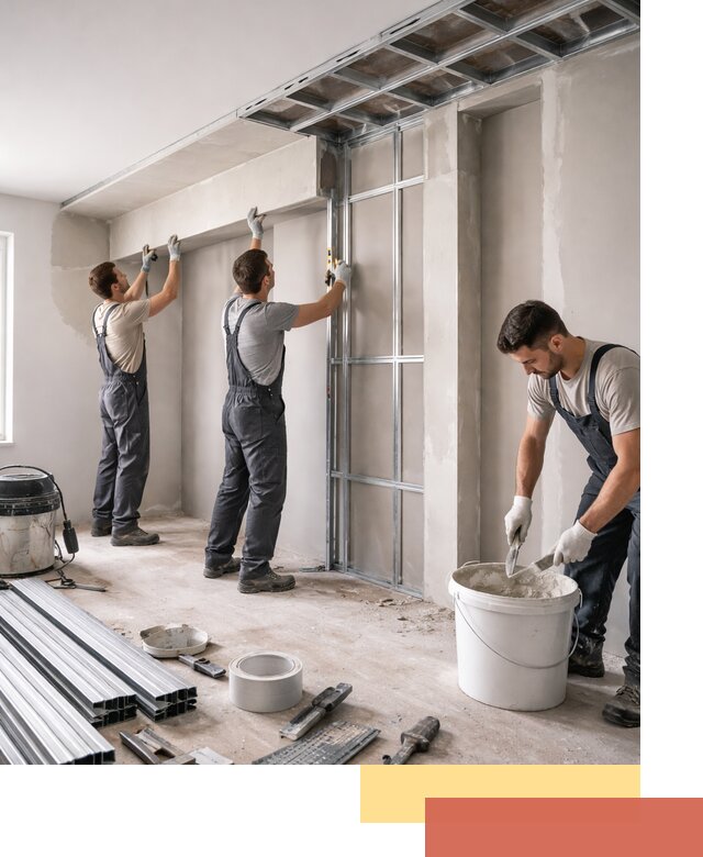 Монтаж потолка из гипсокартона с нишей в Ахтубинске