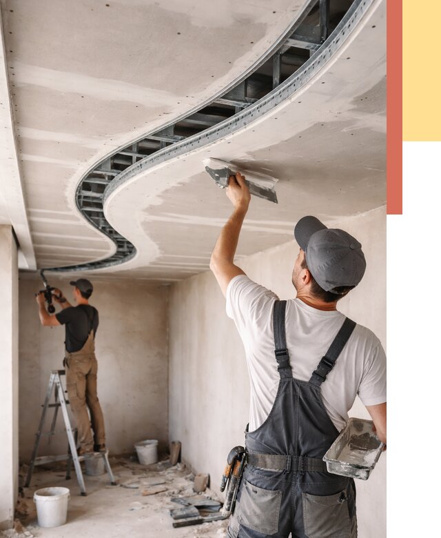 Криволинейный потолок из гипсокартона в Ахтубинске от 2175 руб./м2 | ОТДЕЛОЧНИК-Хтб