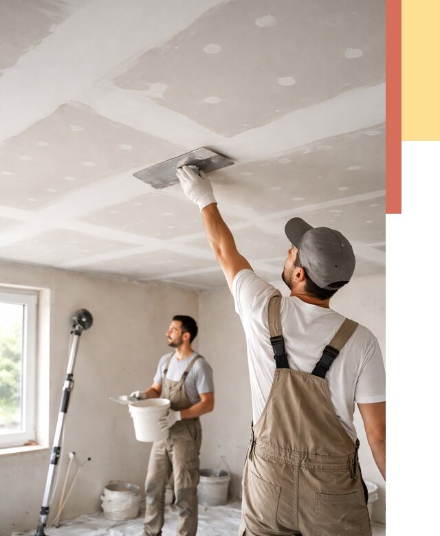 Шпаклевка потолка из гипсокартона в Ахтубинске от 3314 руб./м2 — услуги под ключ | ОТДЕЛОЧНИК-Хтб