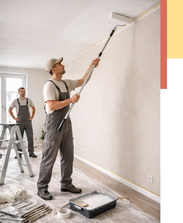 Покраска потолка из гипсокартона в Ахтубинске от 4660 руб./м2 — услуги под ключ | ОТДЕЛОЧНИК-Хтб