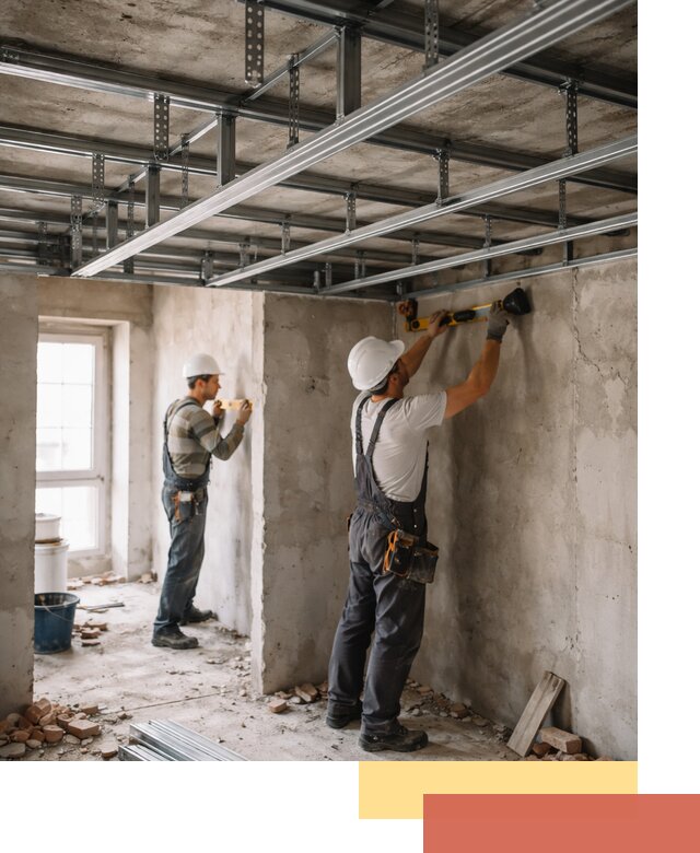 Монтаж каркаса потолка из профильного профиля в Ахтубинске