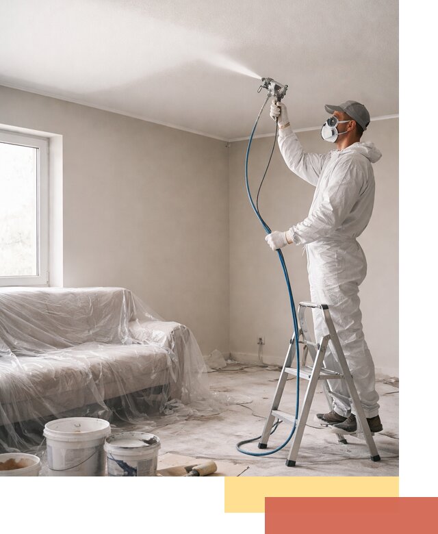 Покраска потолка краскопультом в Ахтубинске быстро и качественно