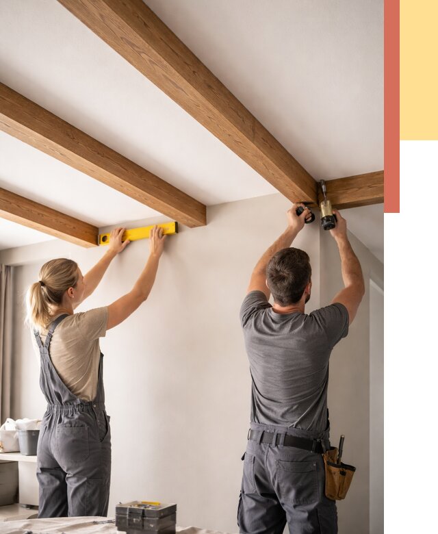 Монтаж декоративных балок на потолок в Ахтубинске от 4349 руб. — ОТДЕЛОЧНИК-Хтб