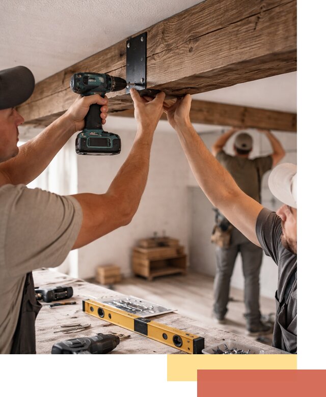 Монтаж декоративных потолочных балок в Ахтубинске