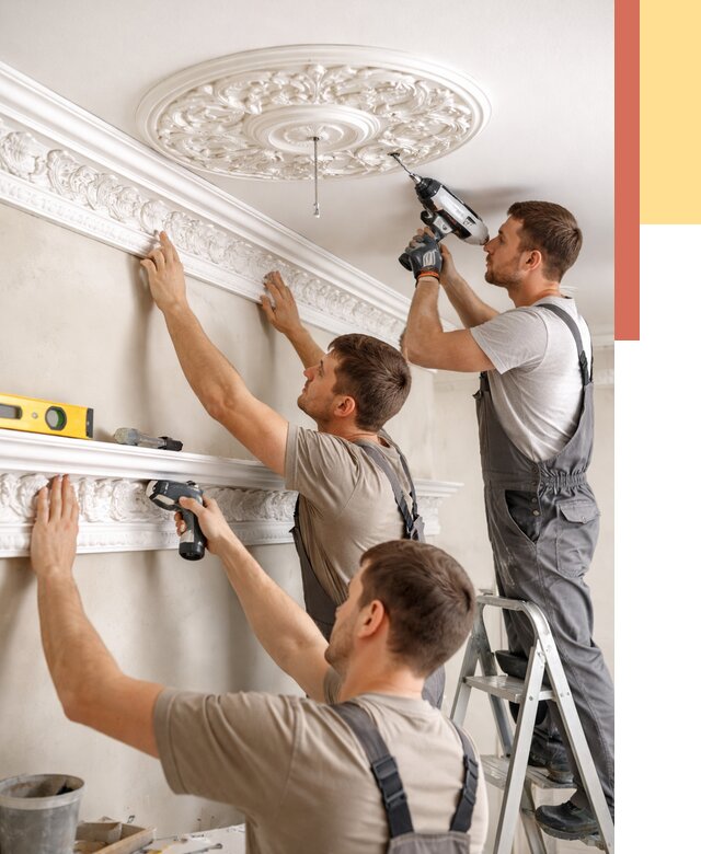 Монтаж лепнины на потолок в Ахтубинске от 3314 руб. быстро и недорого | ОТДЕЛОЧНИК-Хтб