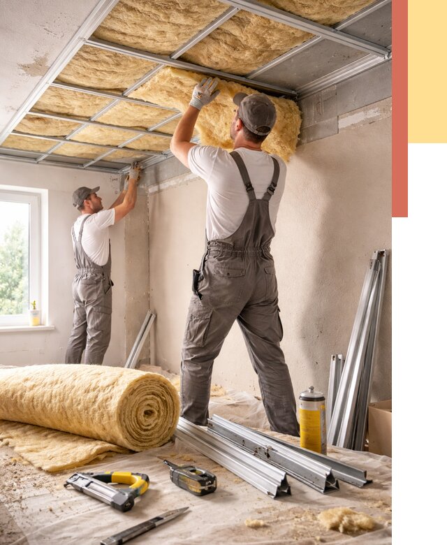 Утепление потолка в Ахтубинске от 7456 руб/м2 — недорого, быстро, под ключ | ОТДЕЛОЧНИК-Хтб