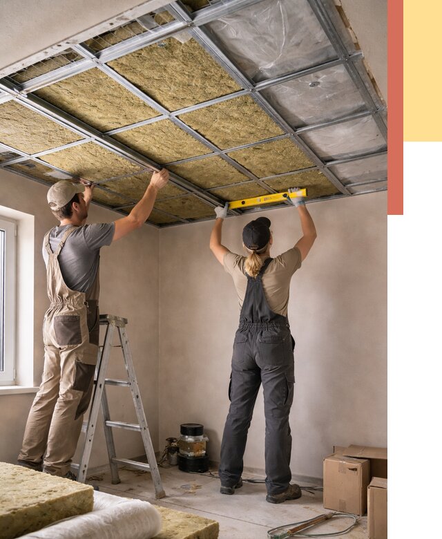 Шумоизоляция потолка в Ахтубинске от 1294 руб. под ключ — услуги ОТДЕЛОЧНИК-Хтб